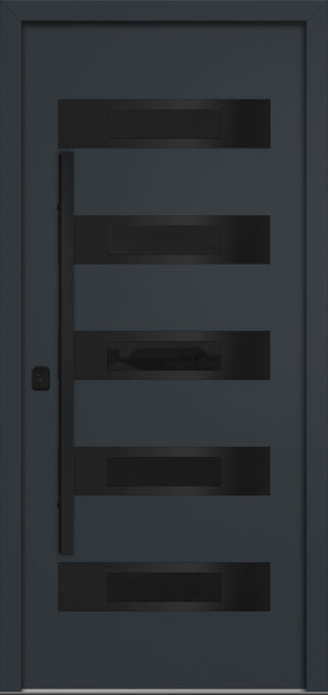 Nova Inox S5 Modern Exterior Single Door 36x80 Black Stainless Steel - Gray - Doors and Beyond