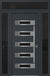 Nova Inox S5 Modern Exterior Single Door 36x80 with 2 Sidelight and Transom - Unit 62x95 1/2 - Gray
