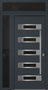 Nova Inox S5 Modern Exterior Single Door 36x80 with Sidelight and Transom - Unit 50x95 1/2 - Gray