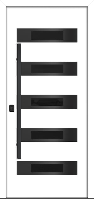 Nova Inox S5 Modern Exterior Single Door 36x80 Black Stainless Steel - White - Doors and Beyond
