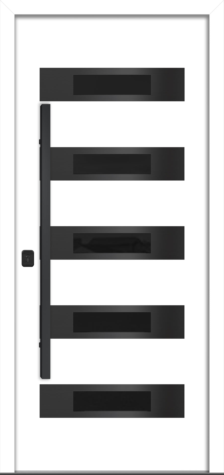 Nova Inox S5 Modern Exterior Single Door 36x80 Black Stainless Steel - White - Doors and Beyond