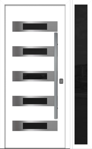 Nova Inox S5 Modern Exterior Single Door W/ (1) 12" Sidelight - Unit 50x81 3/8 - White - Doors and Beyond