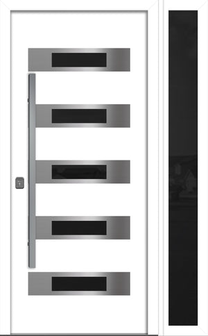 Nova Inox S5 Modern Exterior Single Door W/ (1) 12" Sidelight - Unit 50x81 3/8 - White - Doors and Beyond