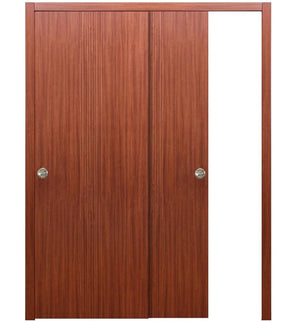 Nova M34 Sapele Laminated Modern Bypass Door - Doors and Beyond
