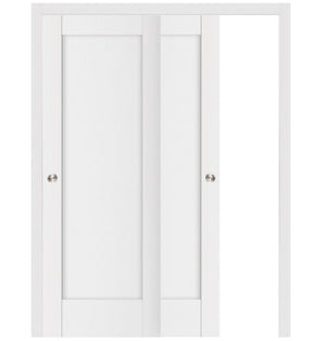 Nova Stile 059 Soft White Laminated Modern Bypass Door - Doors and Beyond