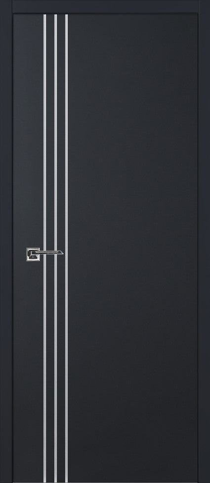 Nova Glam Pro 004 Soft Black Laminated Modern Pre-Hung Door - Doors and Beyond