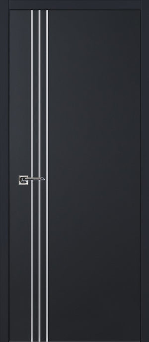 Nova Glam Pro 004 Soft Black Laminated Modern Pre-Hung Door - Doors and Beyond