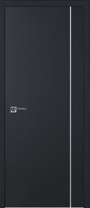 Nova Glam Pro 005 Soft Black Laminated Modern Pre-Hung Door - Doors and Beyond
