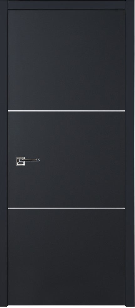 Nova Glam Pro 006 Soft Black Laminated Modern Pre-Hung Door - Doors and Beyond