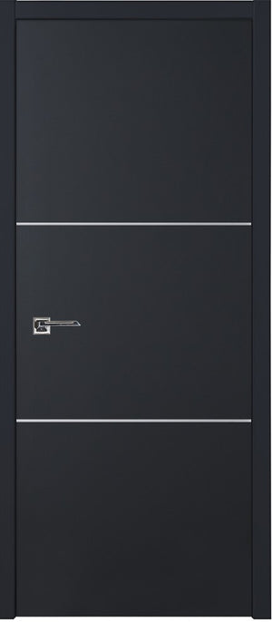 Nova Glam Pro 006 Soft Black Laminated Modern Pre-Hung Door - Doors and Beyond