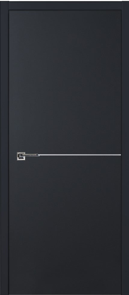 Nova Glam Pro 007 Soft Black Laminated Modern Pre-Hung Door - Doors and Beyond
