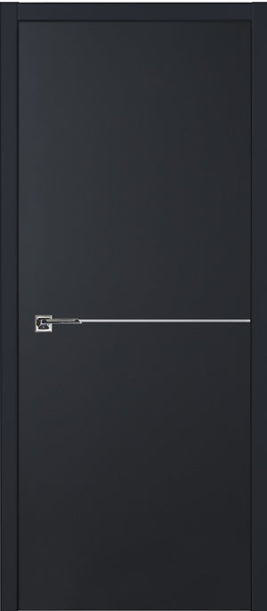 Nova Glam Pro 007 Soft Black Laminated Modern Pre-Hung Door - Doors and Beyond