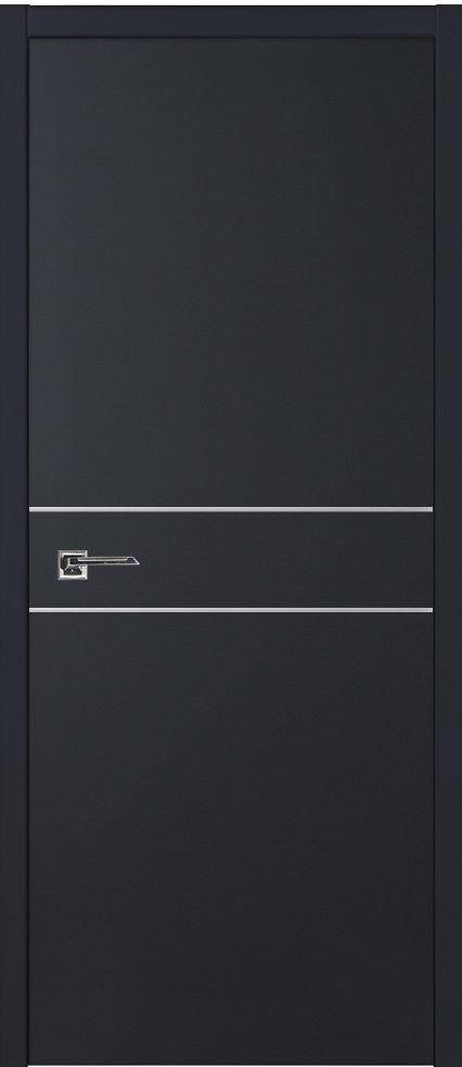 Nova Glam Pro 008 Soft Black Laminated Modern Pre-Hung Door - Doors and Beyond