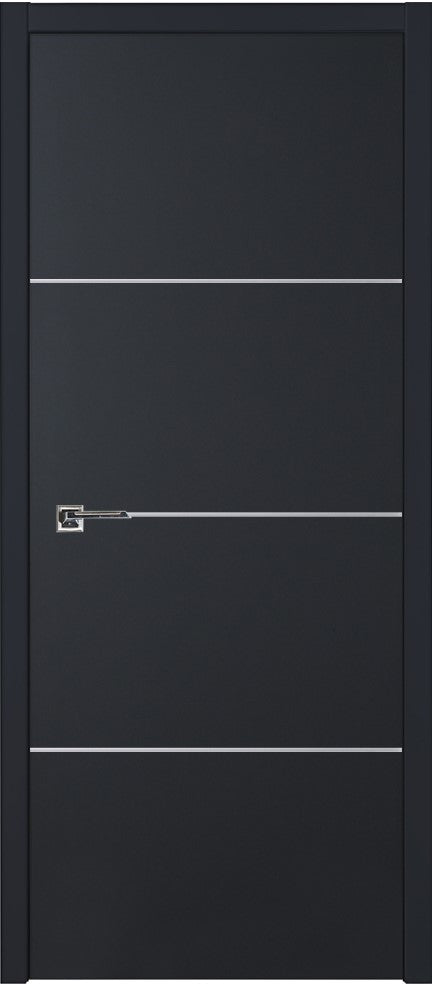 Nova Glam Pro 009 Soft Black Laminated Modern Pre-Hung Door - Doors and Beyond