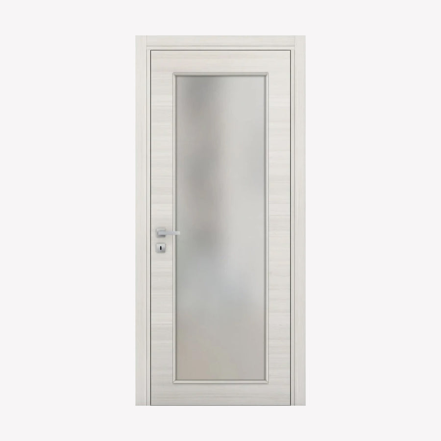 Nova 1-Lite Braga Crema Matrix CPL Modern Single Pre-hung Door - Doors and Beyond