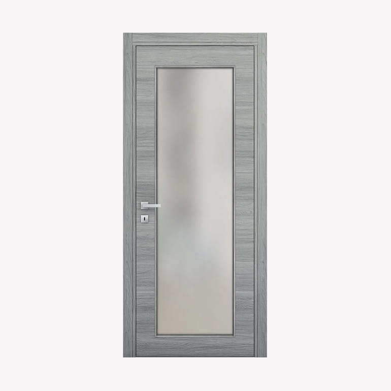Nova 1-Lite Braga Olmo Matrix CPL Modern Single Pre-hung Door - Doors and Beyond