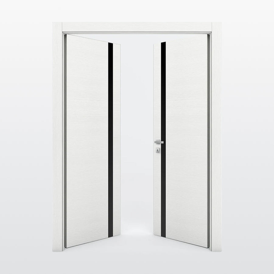 Nova 1G Braga Bianco Matrix CPL Modern Double Pre-Hung Door - Doors and Beyond