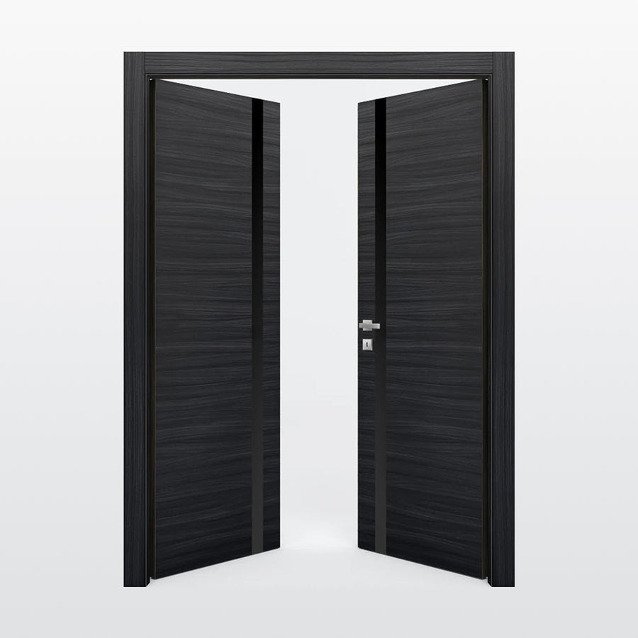 Nova 1G Braga Blu  Matrix CPL  Modern Double Pre-Hung Door - Doors and Beyond