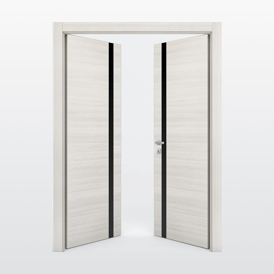 Nova 1G Braga Crema Matrix CPL  Modern Double Pre-Hung Door - Doors and Beyond