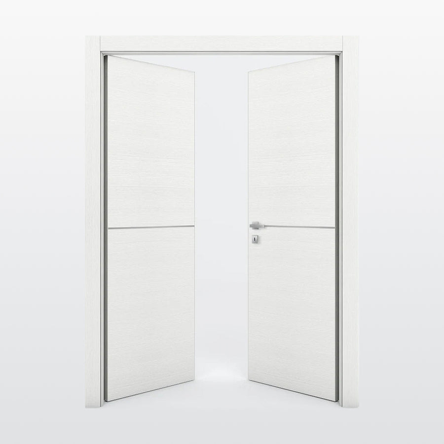 Nova 1H Braga Bianco Matrix CPL Modern Double Pre-Hung Door - Doors and Beyond