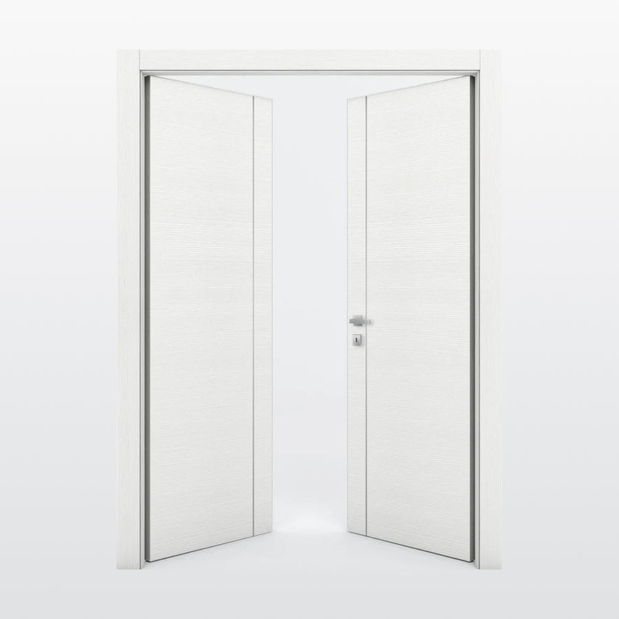 Nova 1V Braga Bianco Matrix CPL Modern Double Pre-Hung Door - Doors and Beyond