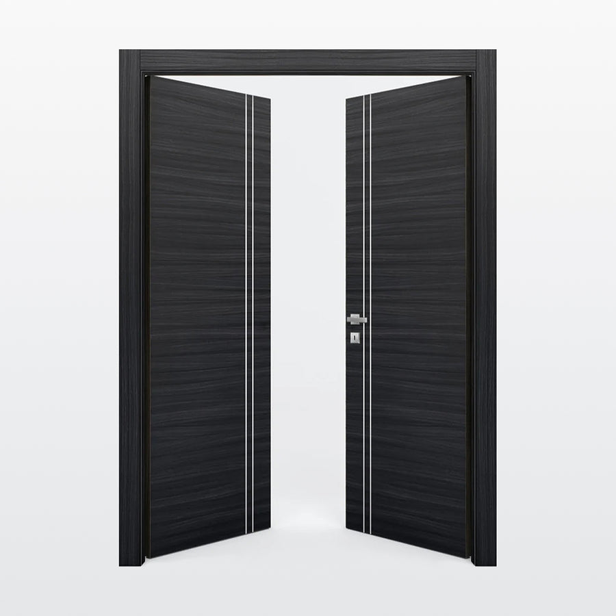 Nova 2V Braga Blu Matrix CPL Modern Double Pre-Hung Door - Doors and Beyond