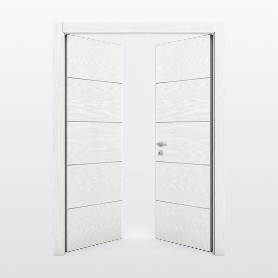 Nova 4H Braga Bianco Matrix CPL Modern Double Pre-Hung Door - Doors and Beyond