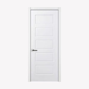 Nova 5 Panel Soft White Laminated Modern Pre-Hung Door - Doors and Beyond