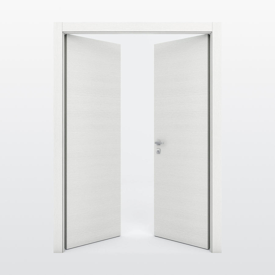Nova Flush Braga Bianco Matrix CPL Modern Double Pre-Hung Door - Doors and Beyond