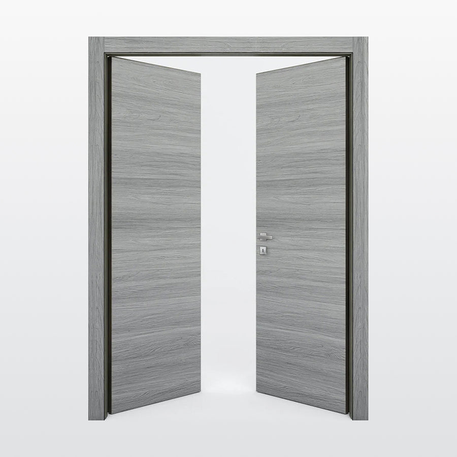 Nova Flush Braga Olmo Matrix CPL Modern Double Pre-Hung Door - Doors and Beyond
