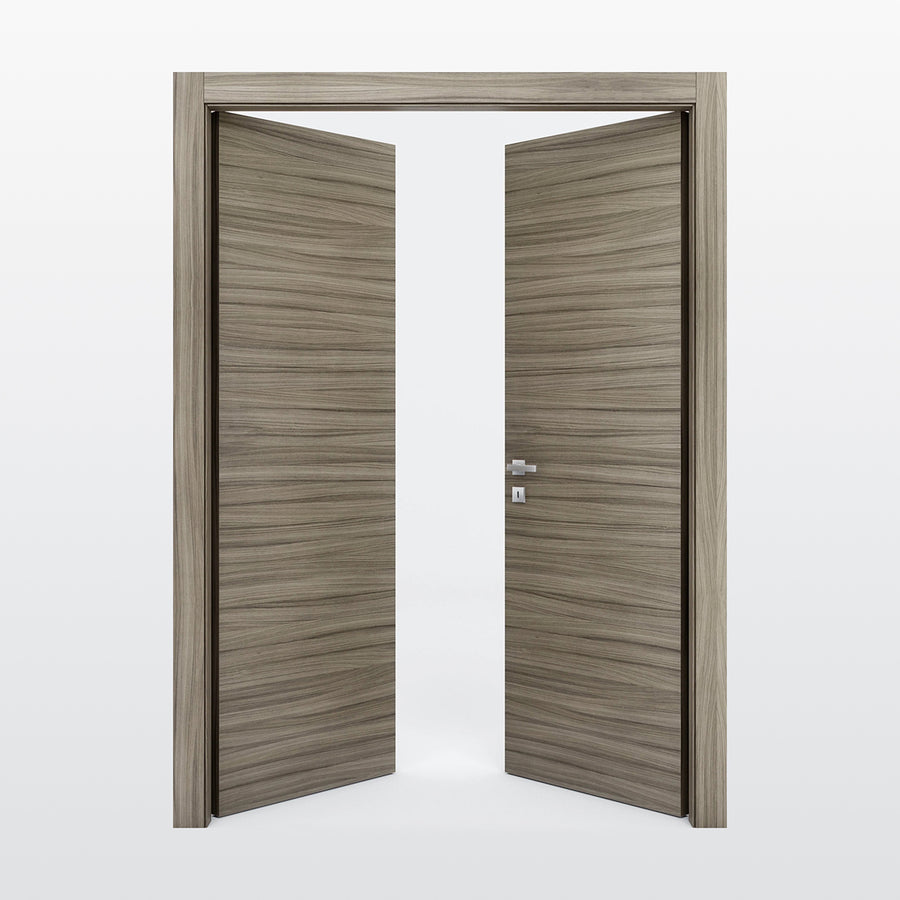 Nova Flush Braga Palissandro Matrix CPL Modern Double Pre-Hung Door - Doors and Beyond