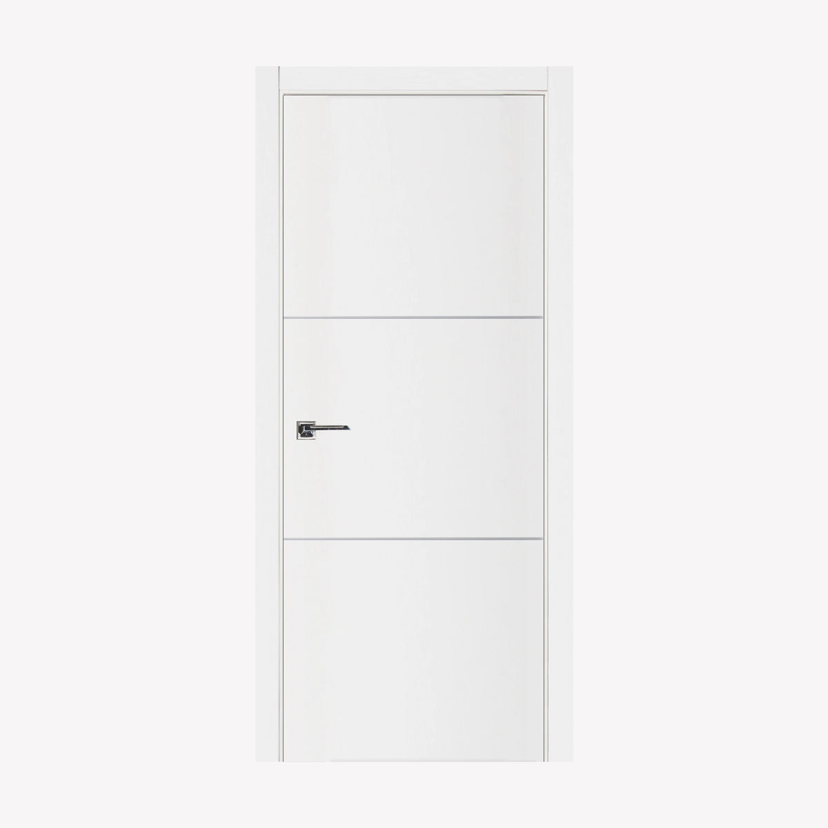 Nova Glam Pro 006 Soft White Laminated Modern Pre-Hung Door - Doors and Beyond
