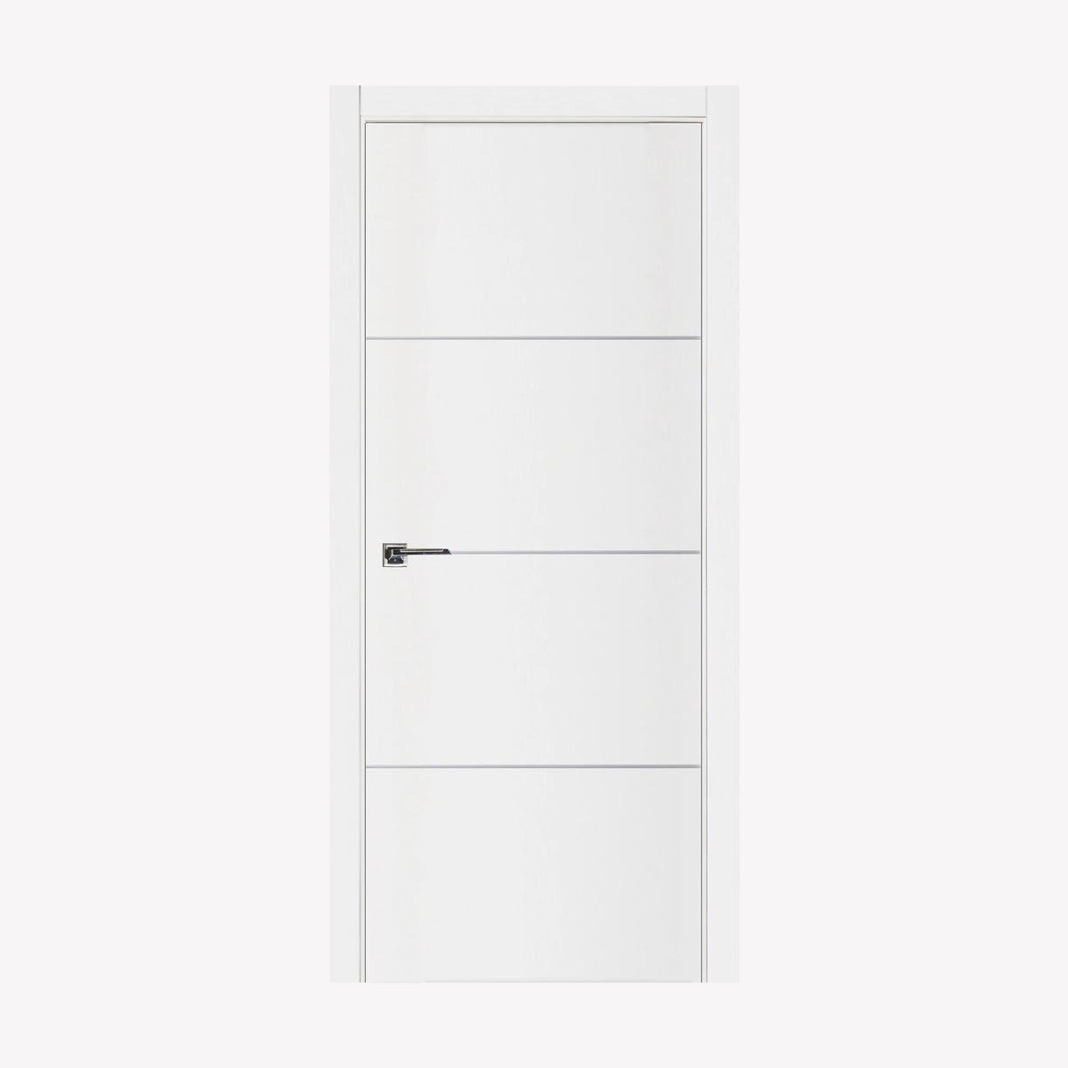 Nova Glam Pro 009 Soft White Laminated Modern Pre-Hung Door - Doors and Beyond