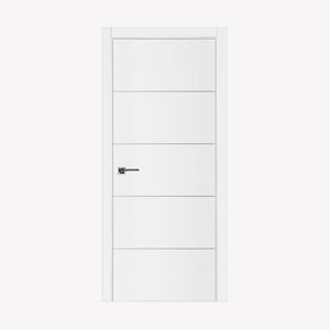 Nova Glam Pro 010 Soft White Laminated Modern Pre-Hung Door - Doors and Beyond