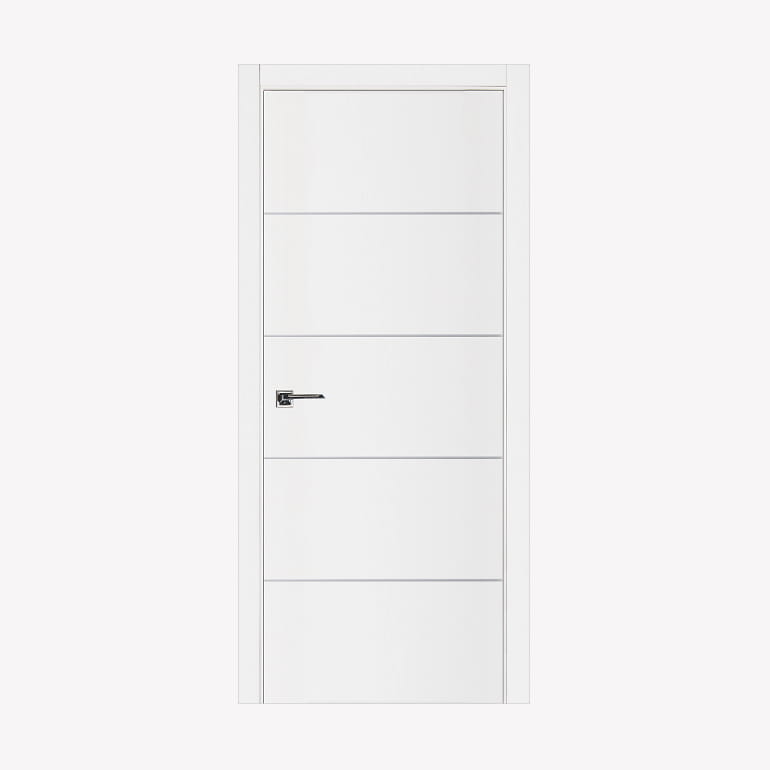 Nova Glam Pro 010 Soft White Laminated Modern Pre-Hung Door - Doors and Beyond