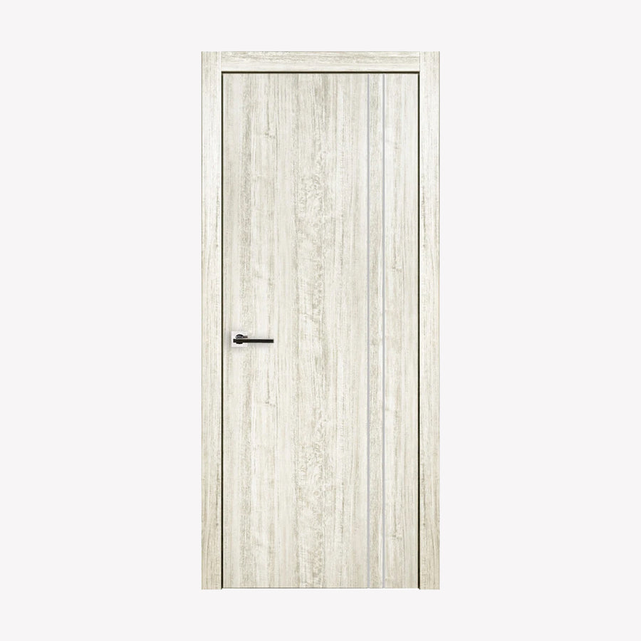 Nova HG002VR Light Aloe Wood Laminated Modern Single Pre-Hung Door - Doors and Beyond
