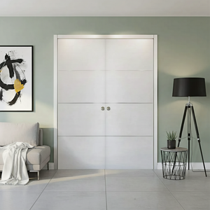 Nova HG008 White Wenge Laminated Modern Double Pocket Door - Doors and Beyond