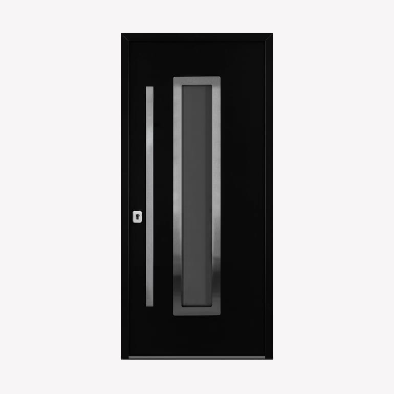 Nova Inox S1 Modern Exterior Single Door 36x80 - Black - Doors and Beyond