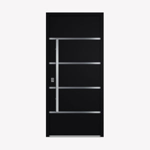 Nova Inox S3 Modern Exterior Single Door 36x80 - Black - Doors and Beyond