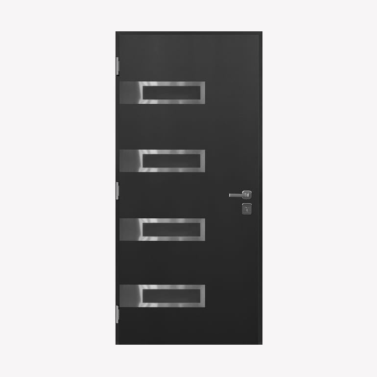 Nova Inox S4 Modern Exterior Single Door 36x80 - Gray - Doors and Beyond