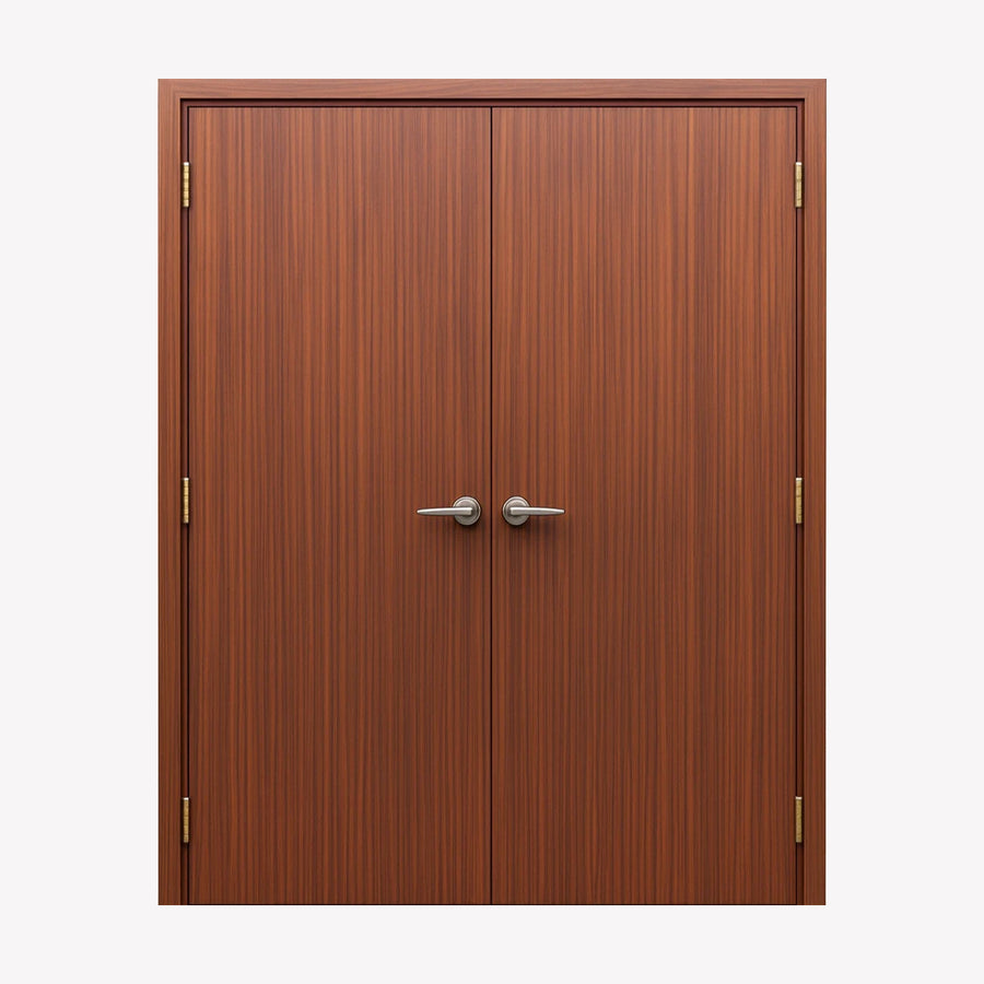 Nova M34 Sapele Laminated Modern Double Pre-Hung Door - Doors and Beyond