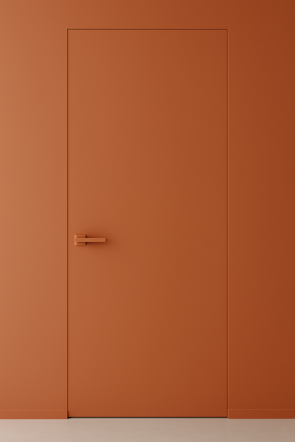 Primed Solid Frameless Door Example For Painting Orange - Doors and Beyond