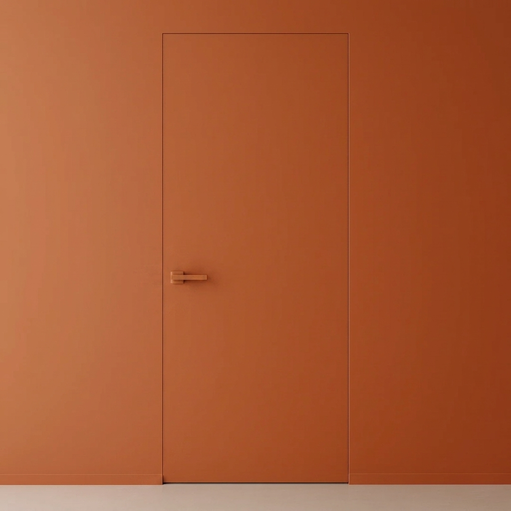 Primed Solid Frameless Door Example For Painting Orange - Doors and Beyond