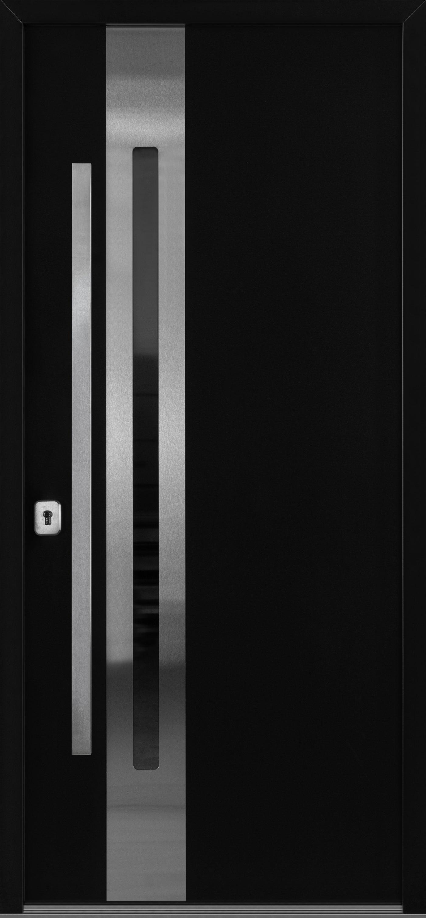 Nova Inox S2 Modern Exterior Single Door 36x80 - Black - Doors and Beyond