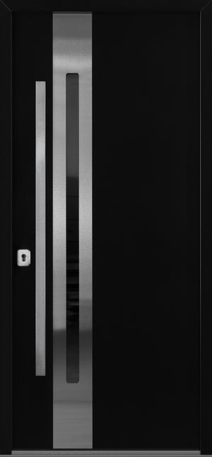 Nova Inox S2 Modern Exterior Single Door 36x80 - Black - Doors and Beyond
