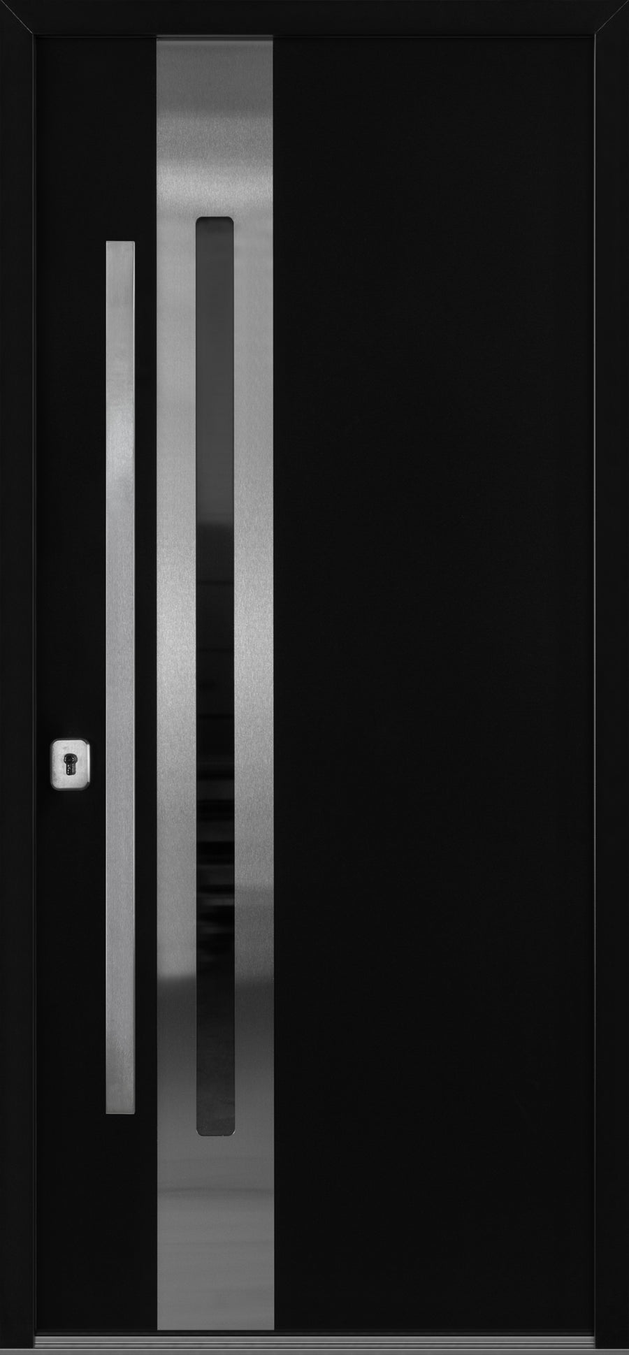 Nova Inox S2 Modern Exterior Single Door 36x80 - Black - Doors and Beyond