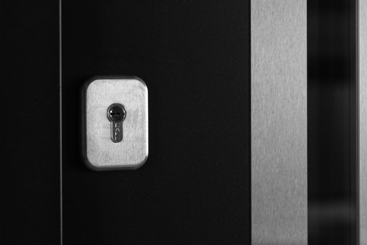 Nova Inox S2 Modern Exterior Single Door 36x80 with 2 Sidelight and Transom - Unit 62x95 1/2 - Black - Doors and Beyond