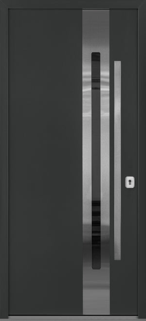 Nova Inox S2 Modern Exterior Single Door 36x80 - Gray - Doors and Beyond