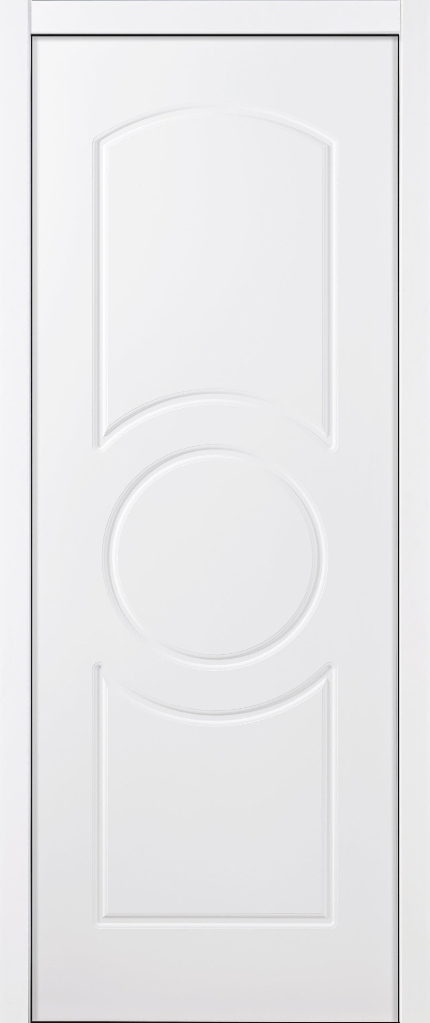 Nova Ovalo Soft White Laminated Modern Door Slab - Doors and Beyond