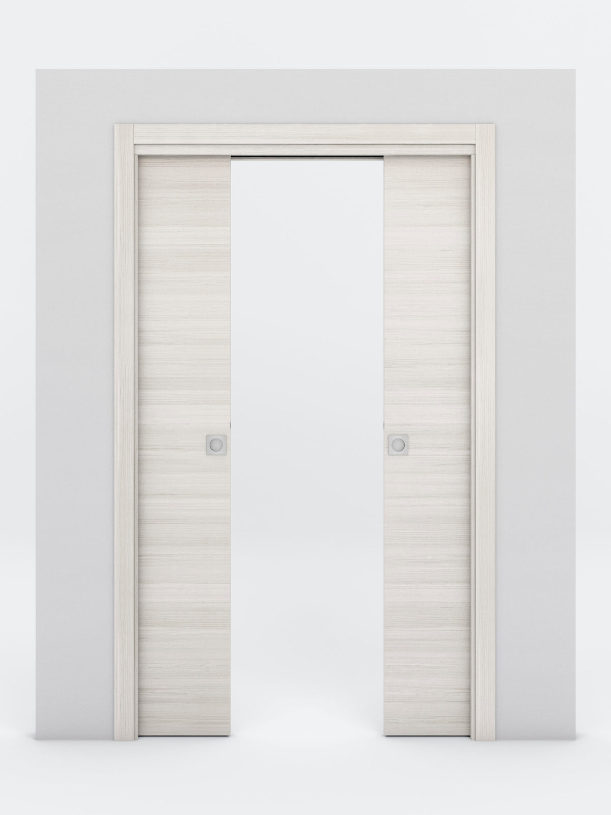 Nova Flush Braga Crema Matrix Laminated Modern Double Pocket Door - Doors and Beyond